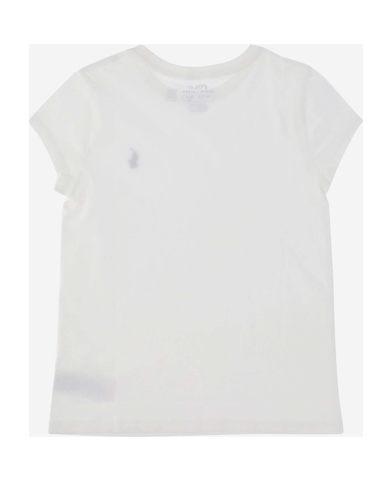 Ralph Lauren Cotton T-shirt With Logo - Bianco トップス