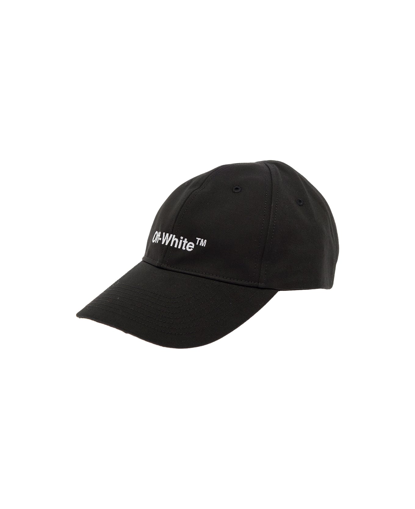 Off-White Off White Man's Black Cotton Helvetica Hat With Logo