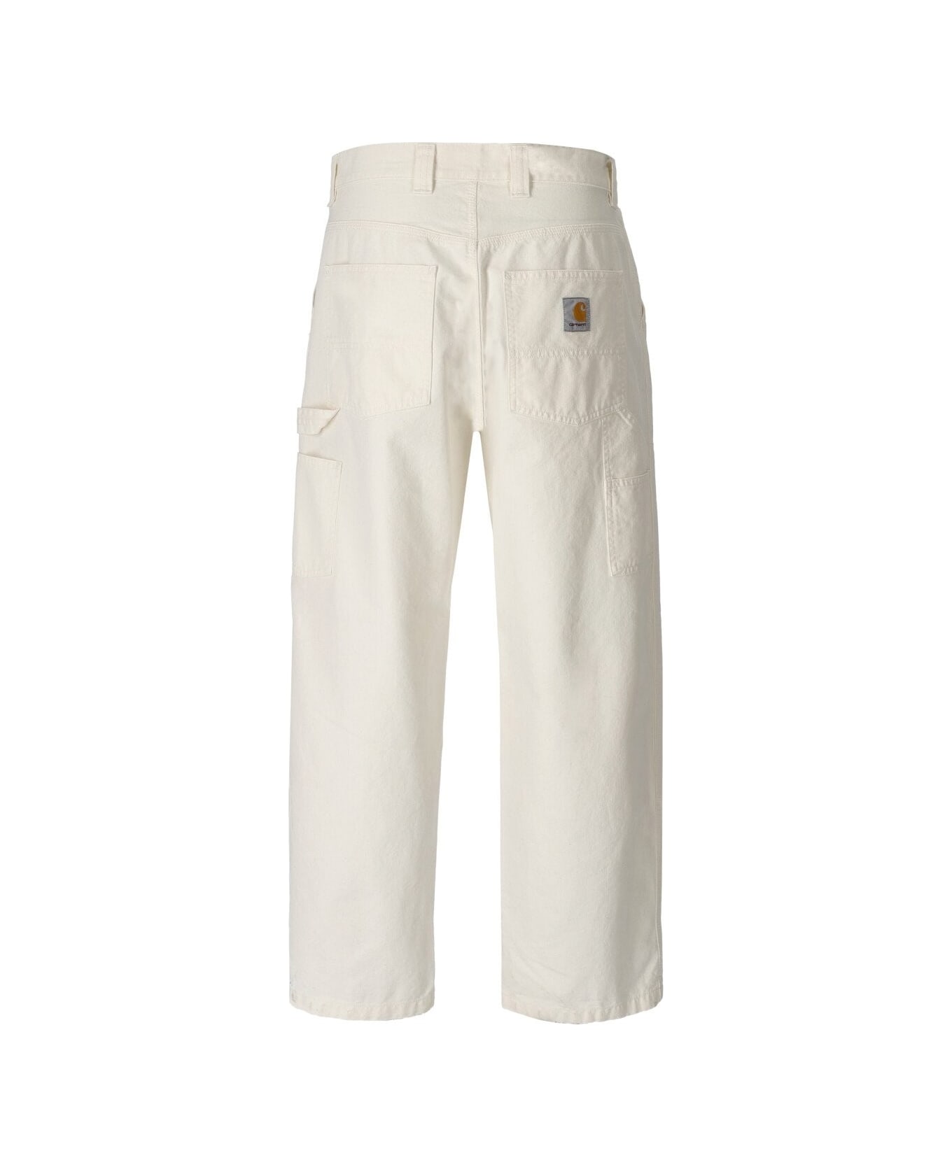 Carhartt Wip Wide Panel Off-white Trousers - Wax Rinsed