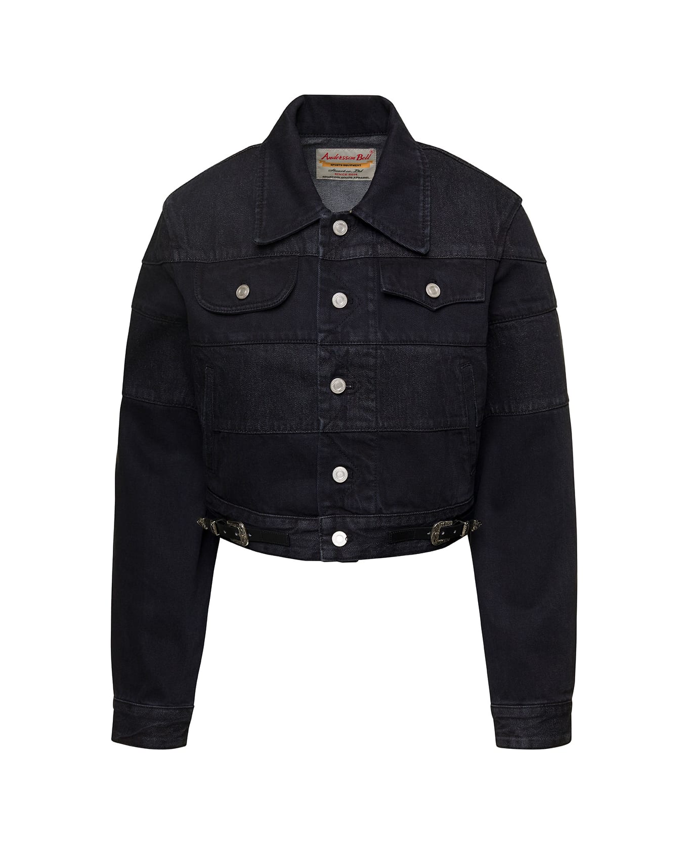 Andersson Bell 'mahina' Black Denim Patchwork Jacket With Heart-shaped Detail In Cotton Woman - Black