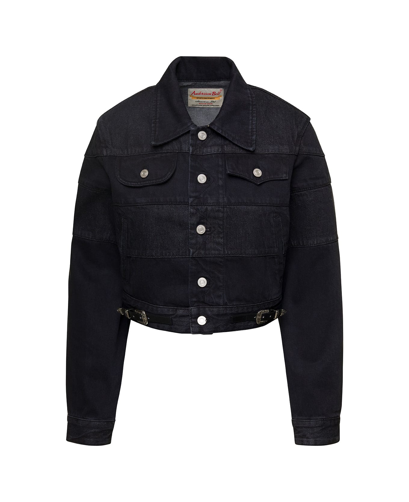 Andersson Bell 
mahina
 Black Denim Patchwork Jacket With Heart-shaped Detail In Cotton Woman - Black