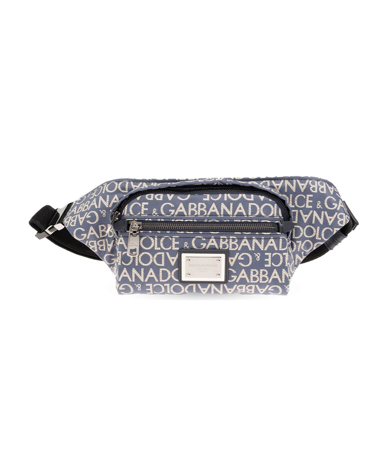 Dolce & Gabbana Belt Bag With Logo - BLUE/NEUTRALS