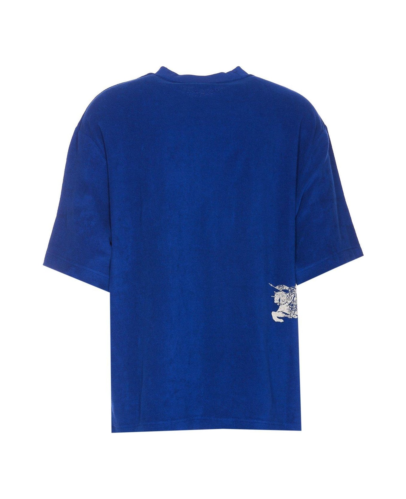 Burberry Ekd-motif Crewneck Towelling T-shirt - LIGHT BLUE