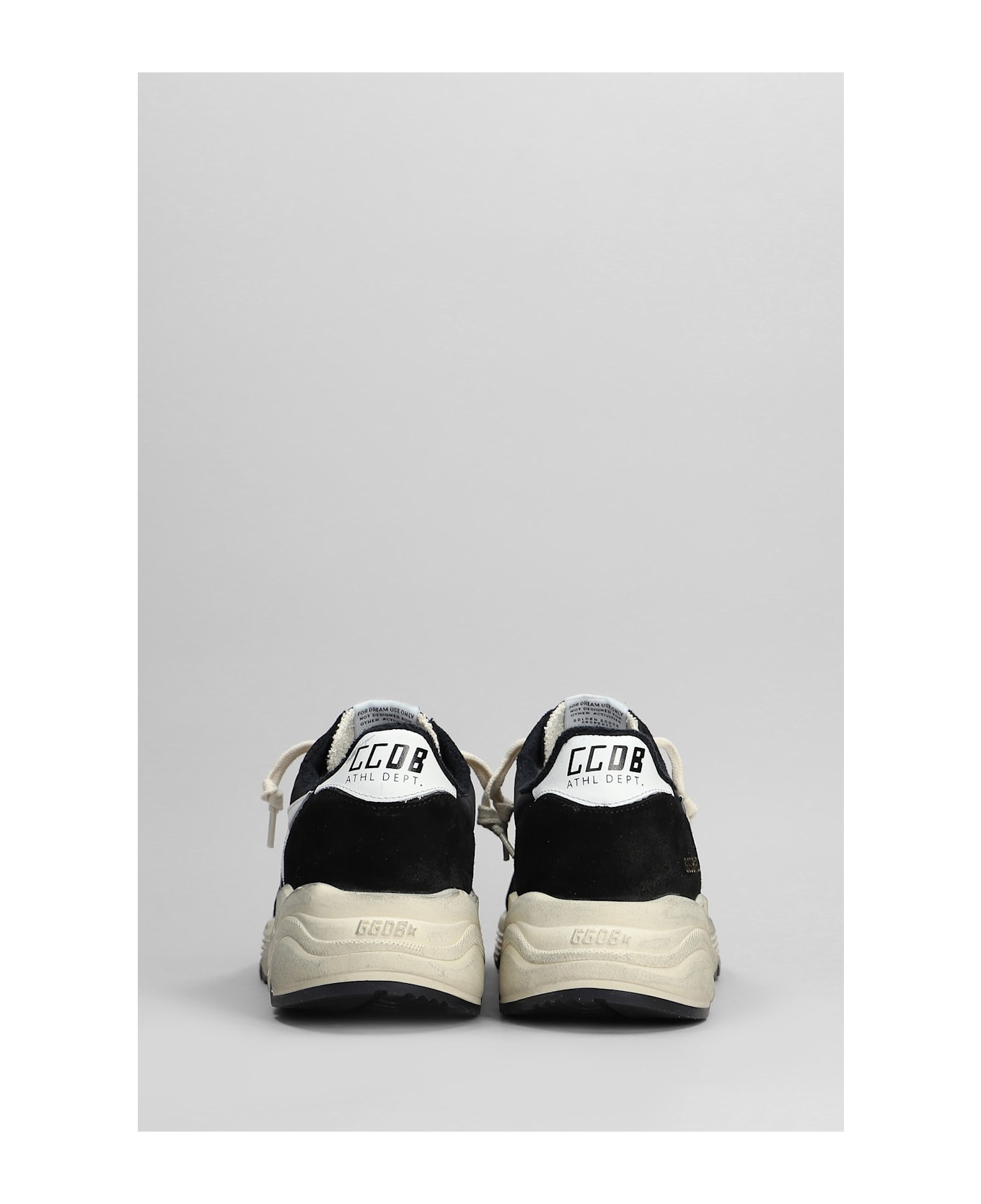 Golden Goose Running Sneakers In Black Suede And Fabric - black