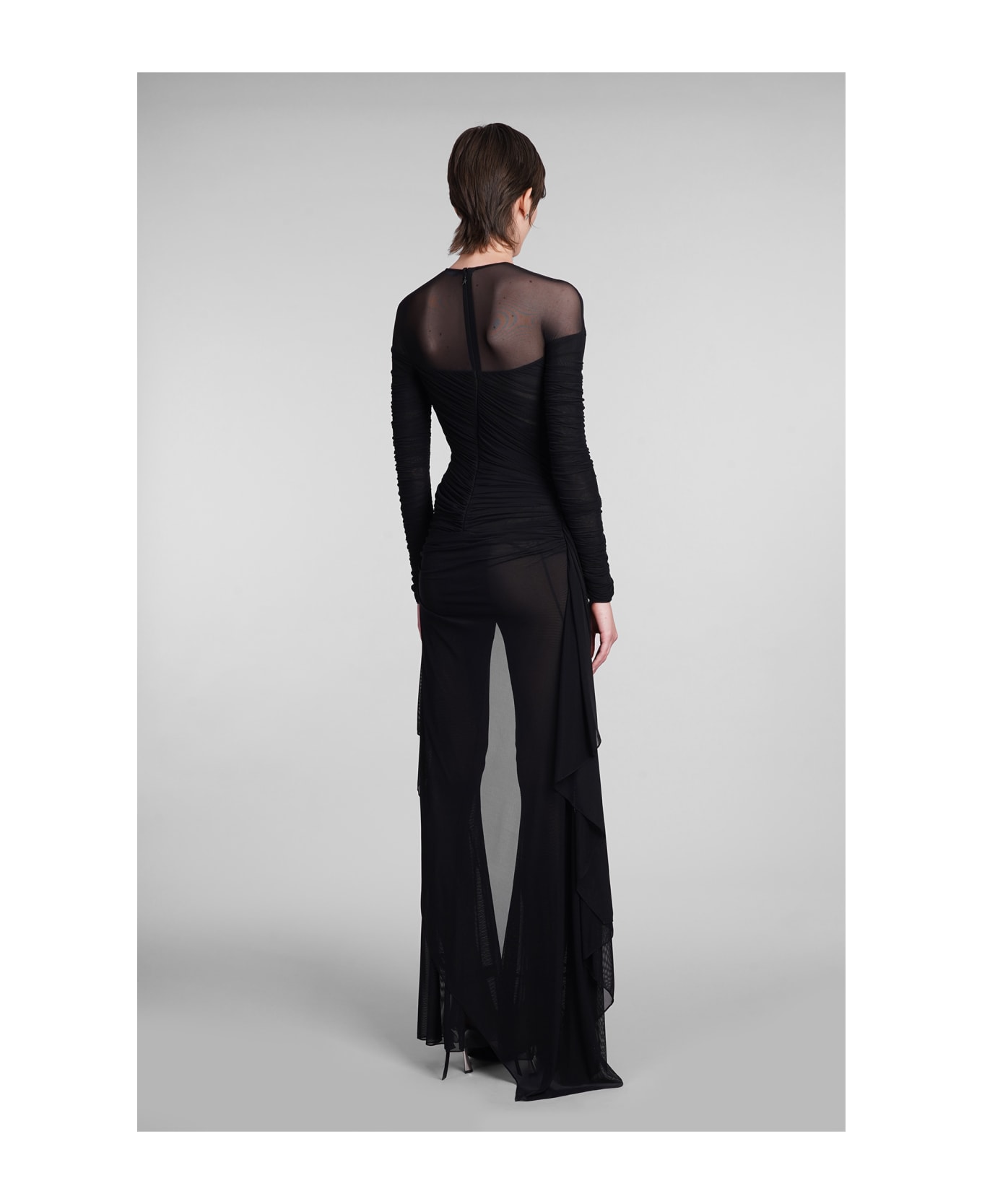 Mugler Jumpsuit In Black Polyamide - black