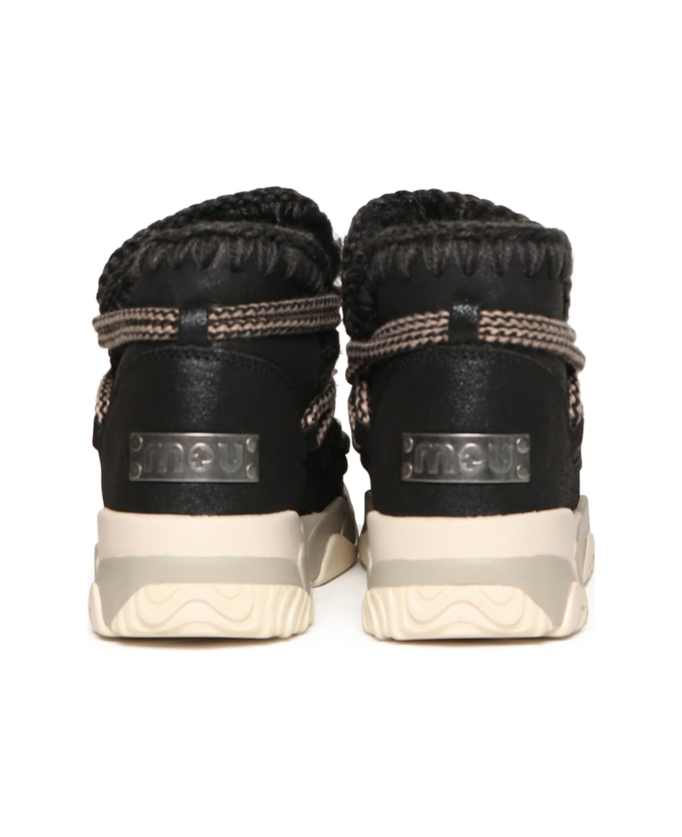 Mou Scoubidou Lace Sneakers - cracked black