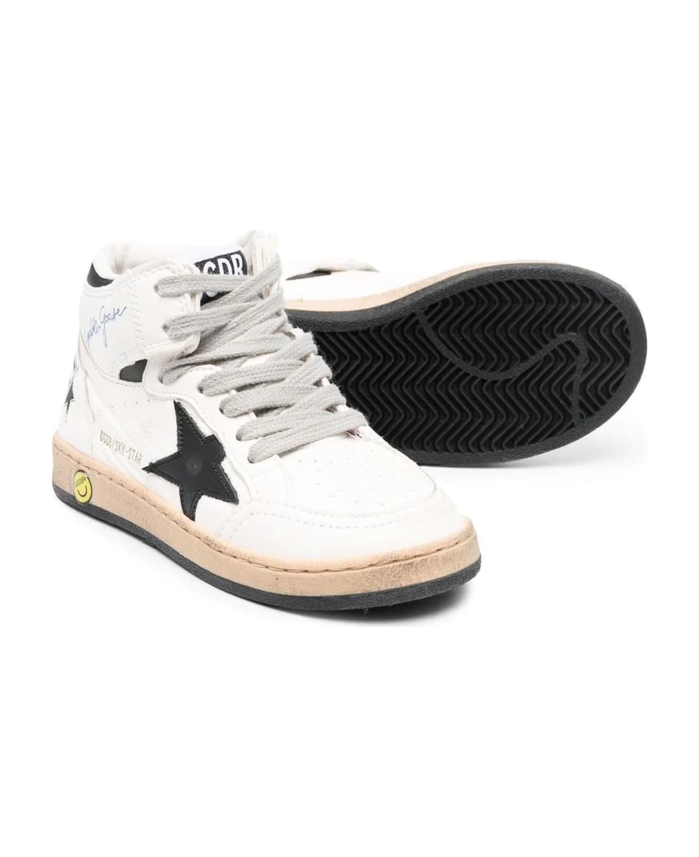 Golden Goose White Calf Leather Sneakers - White/black シューズ