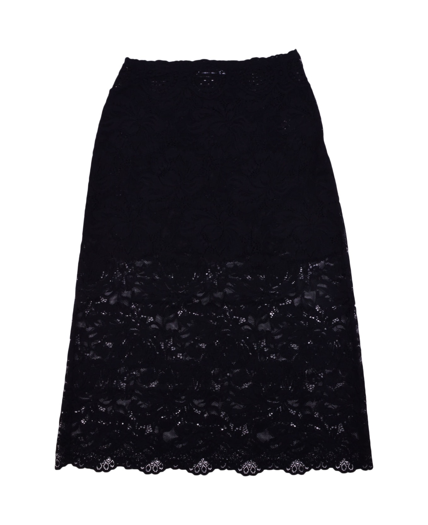 Paco Rabanne Lace Skirt - Black