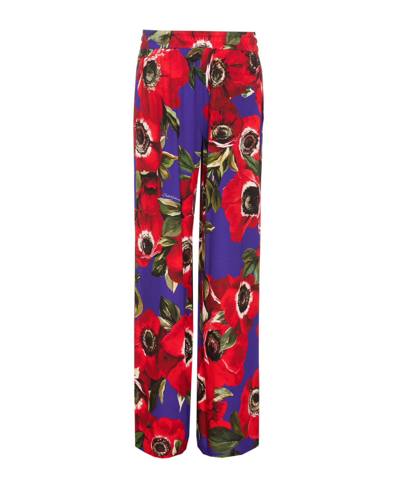 Dolce & Gabbana Printed Silk Pants - red