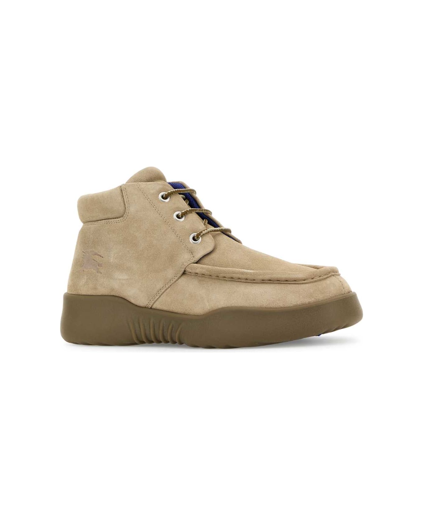 Burberry Beige Suede Log Ankle Boots - HUNTER