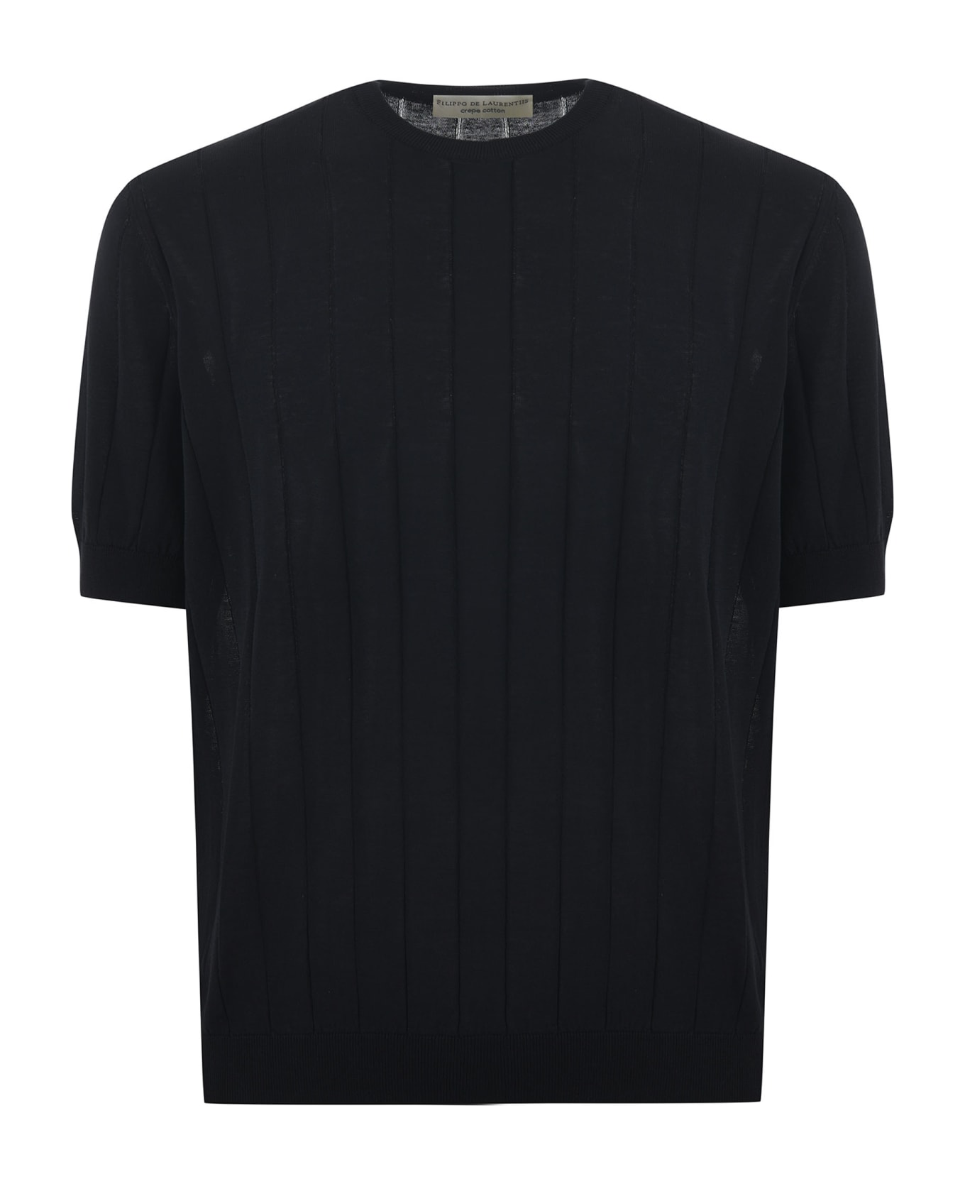 Filippo De Laurentiis T-shirt In Cotton Thread - Nero