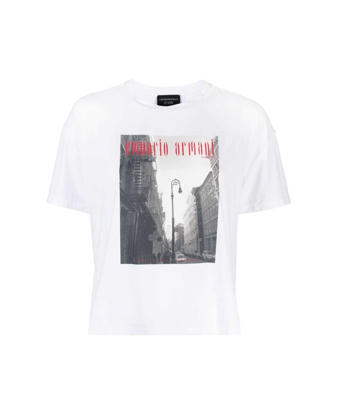 Emporio Armani Short Sleeve T-shirt With Magazine Printing - Optical White Tシャツ
