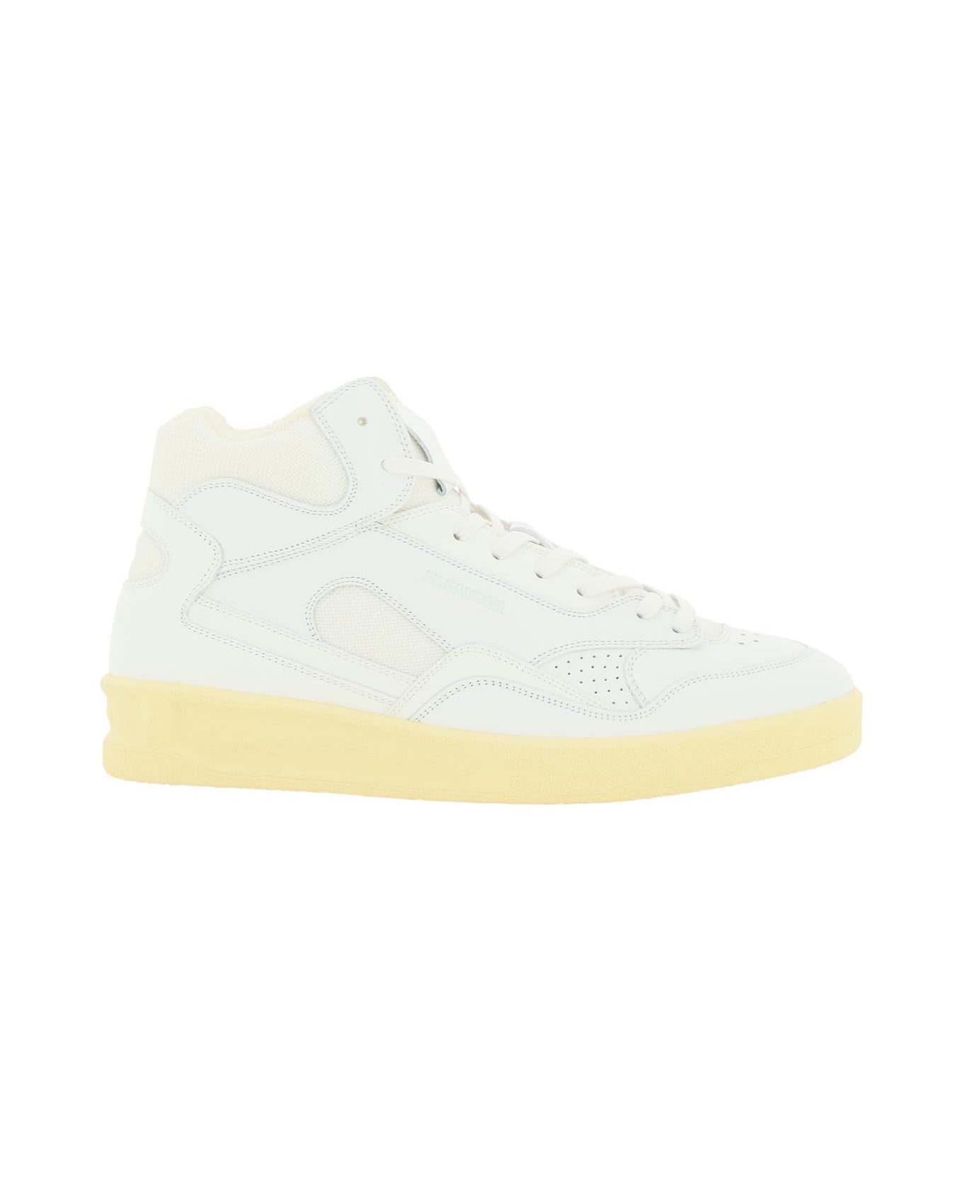 Jil Sander White Leather And Mesh Sneakers - 100