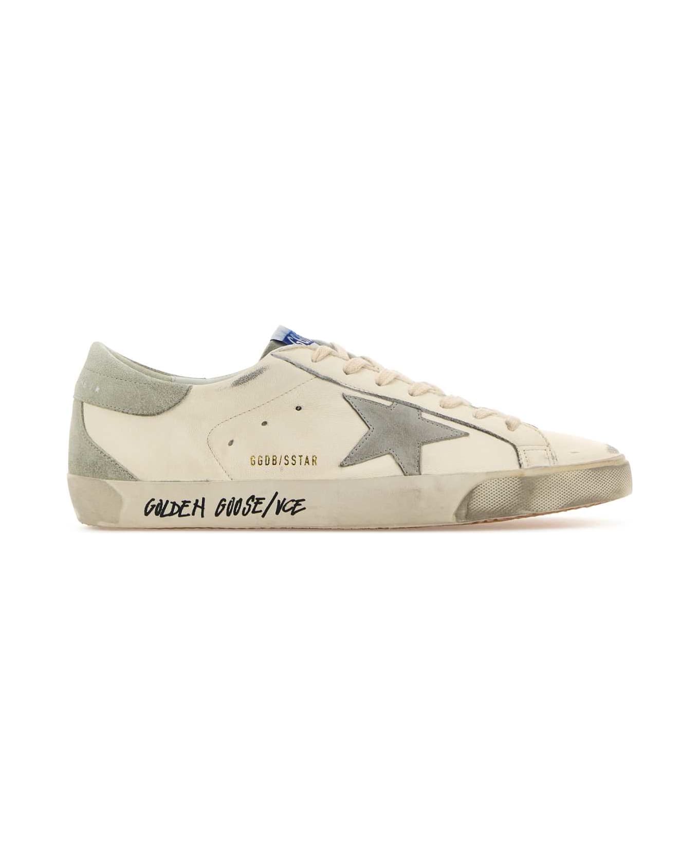 Golden Goose Multicolor Leather Super Star Sneakers - WHITEICEGREY