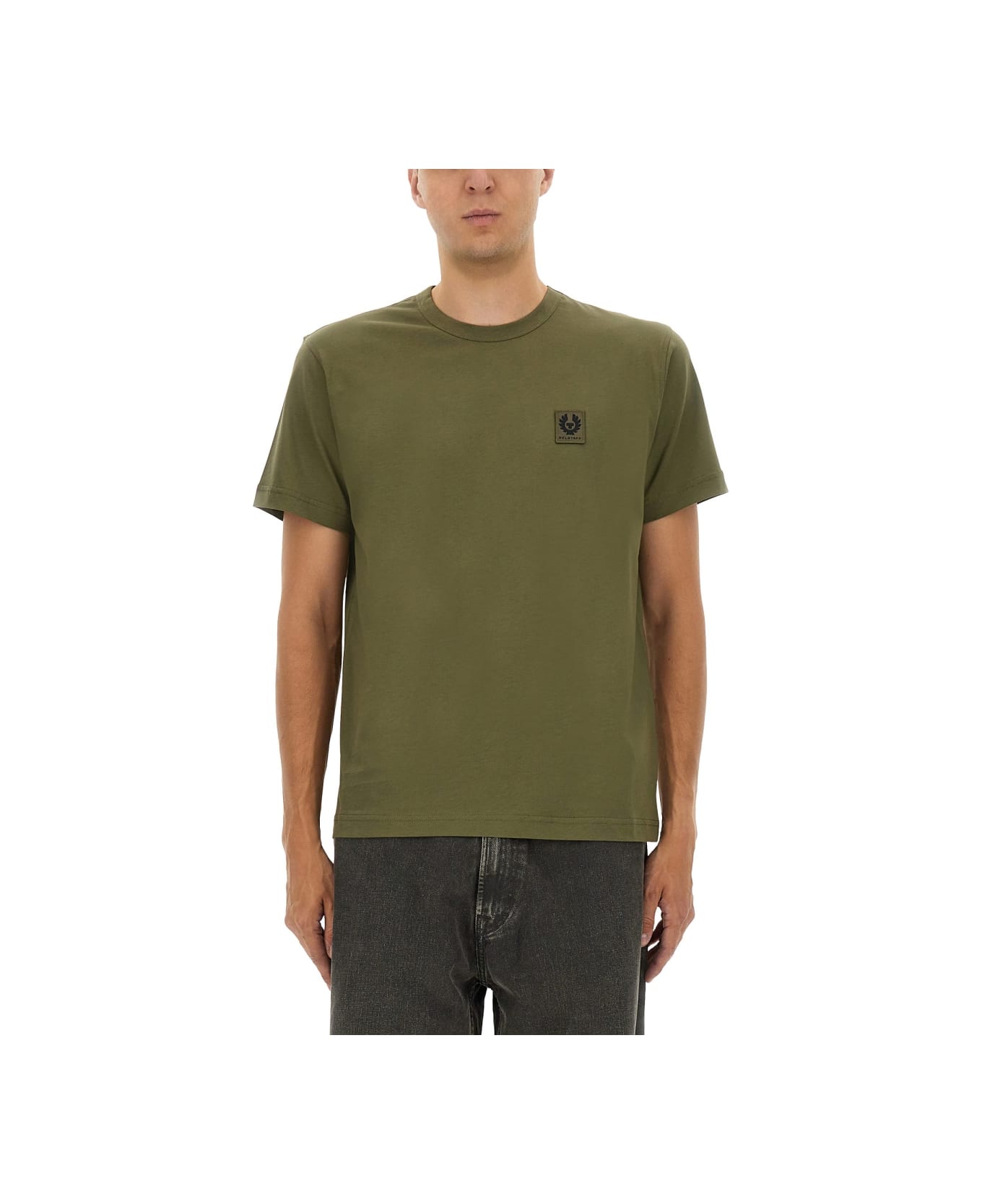 Belstaff T-shirt With Logo Patch - GREEN