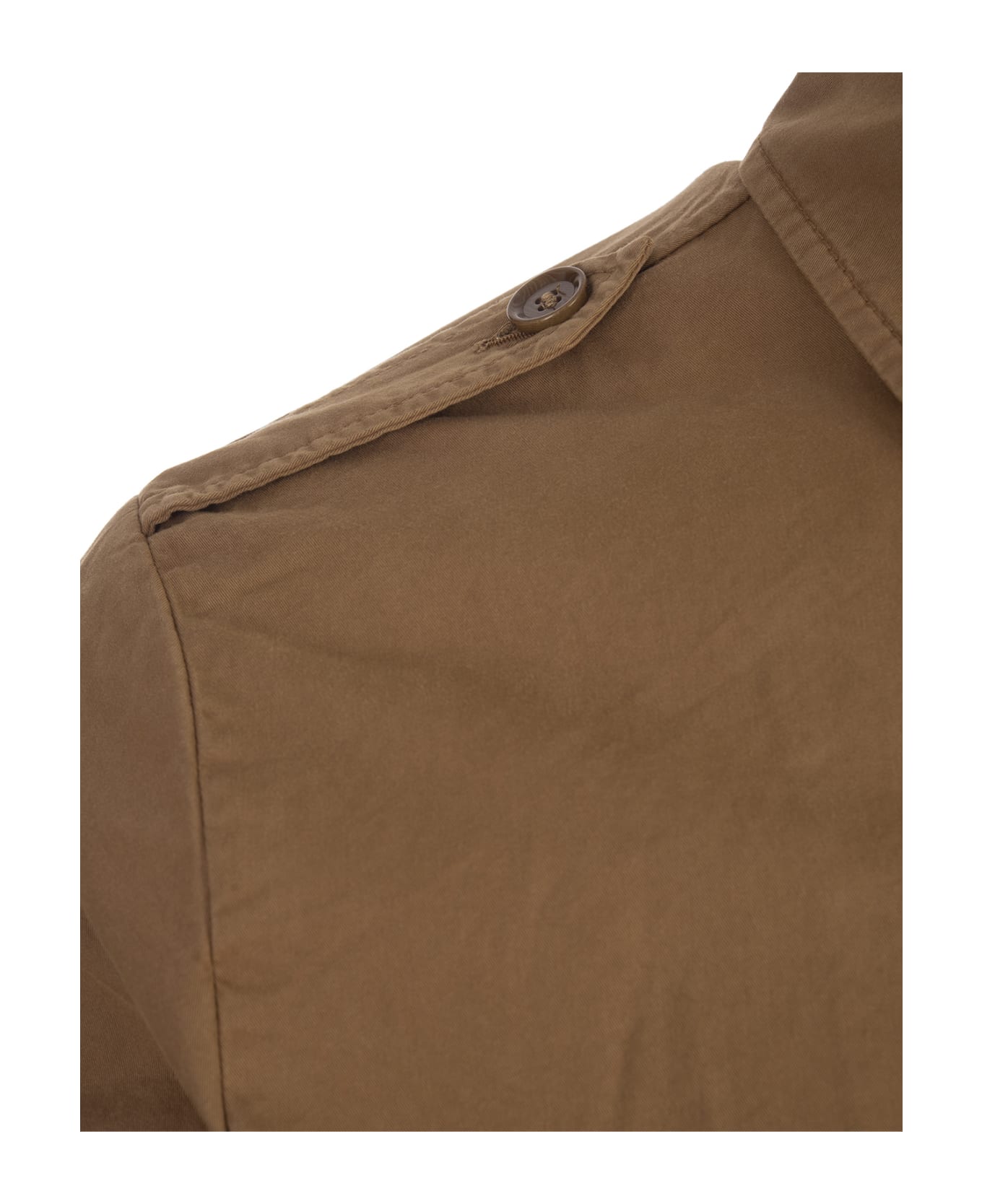 Aspesi Light Brown Cotton Gabardine Military Shirt - Brown シャツ