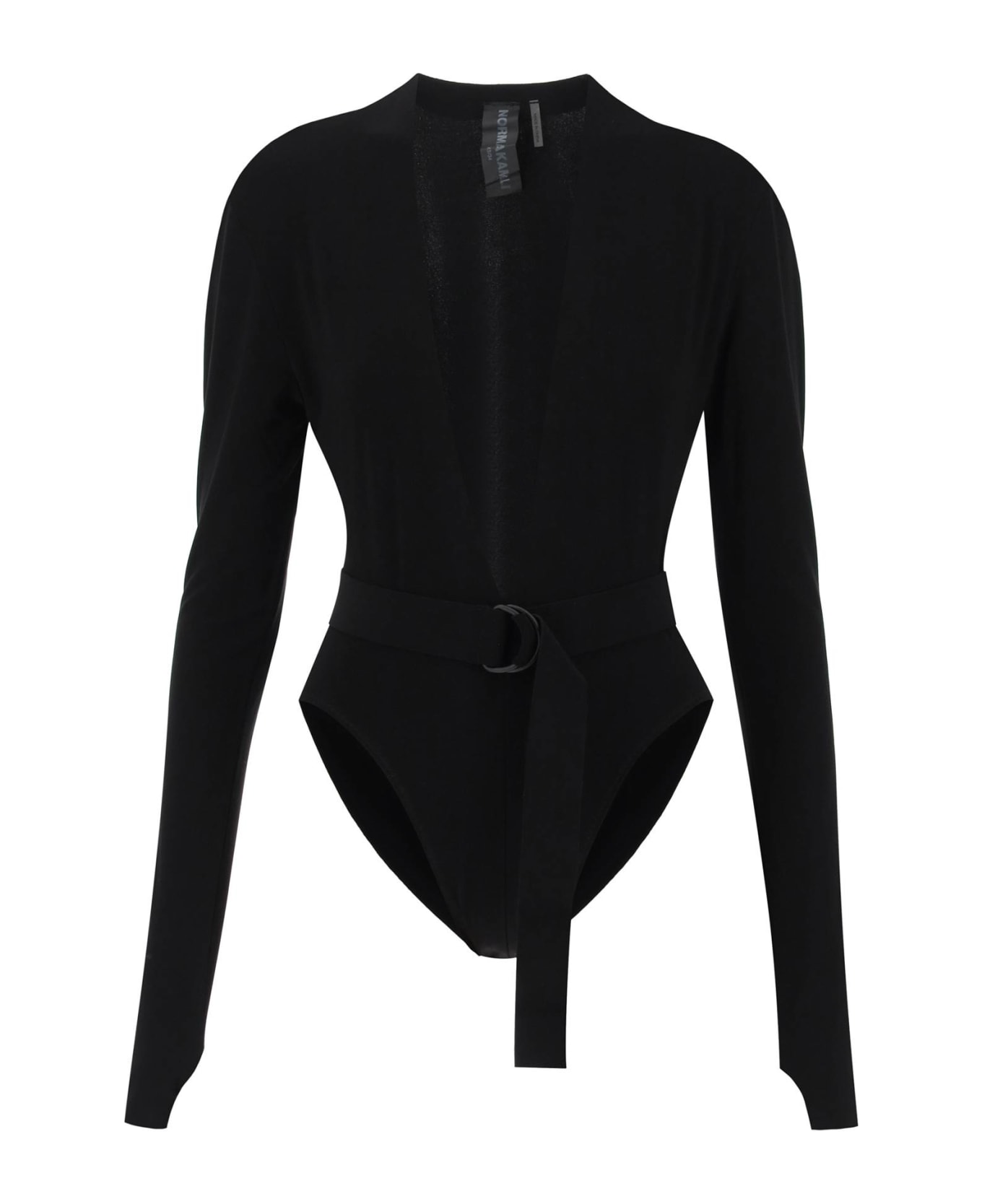 Norma Kamali Bodysuit With Plunging Neckline - BLACK (Black)
