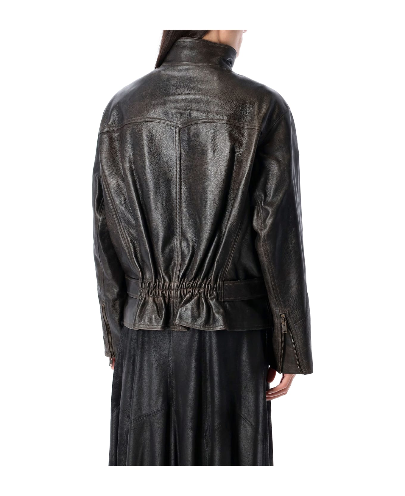 Isabel Marant Celie Leather Jacket - VINTAGE BROWN