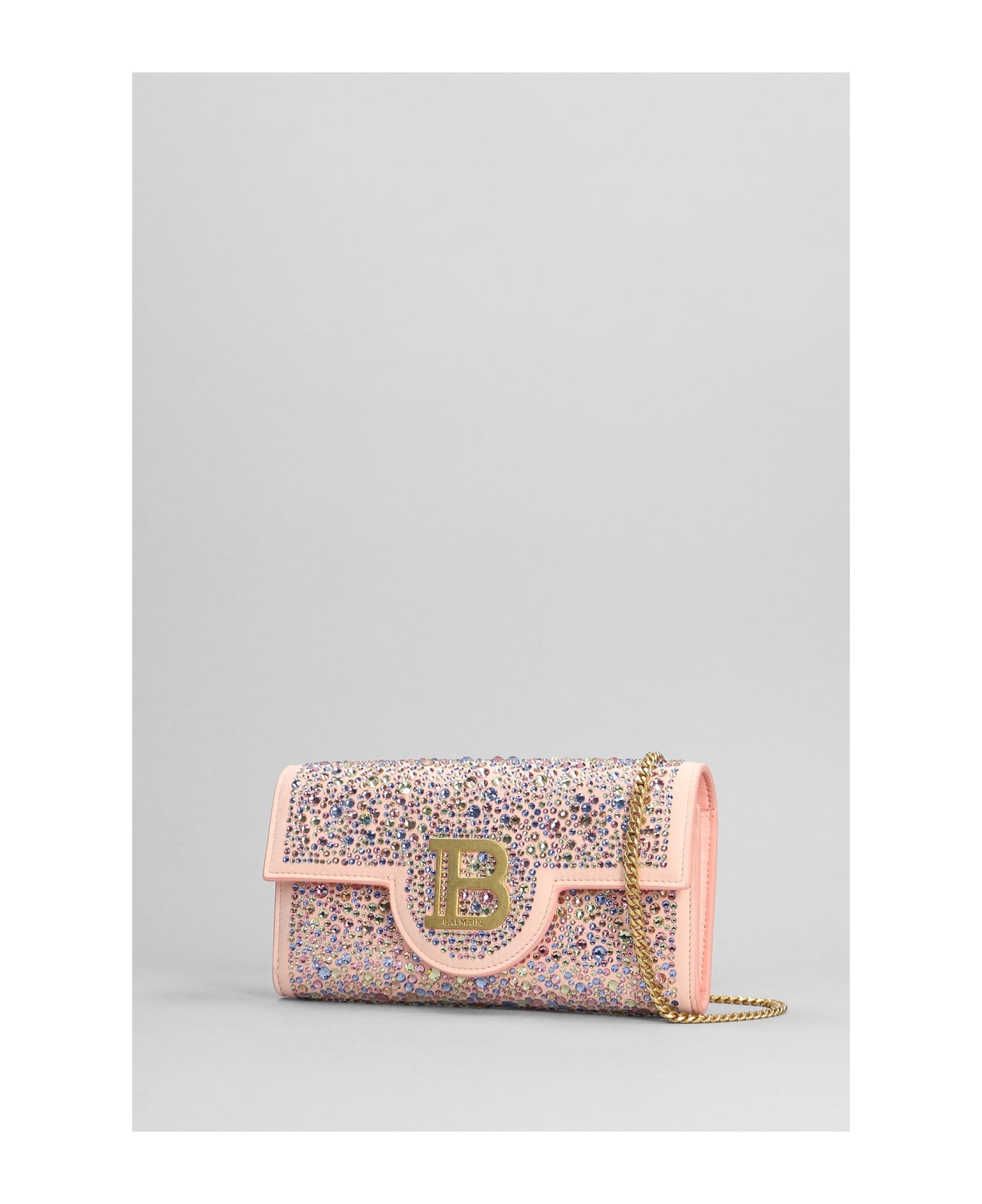 Balmain B Buzz Hand Bag In Rose-pink Suede - rose-pink 財布