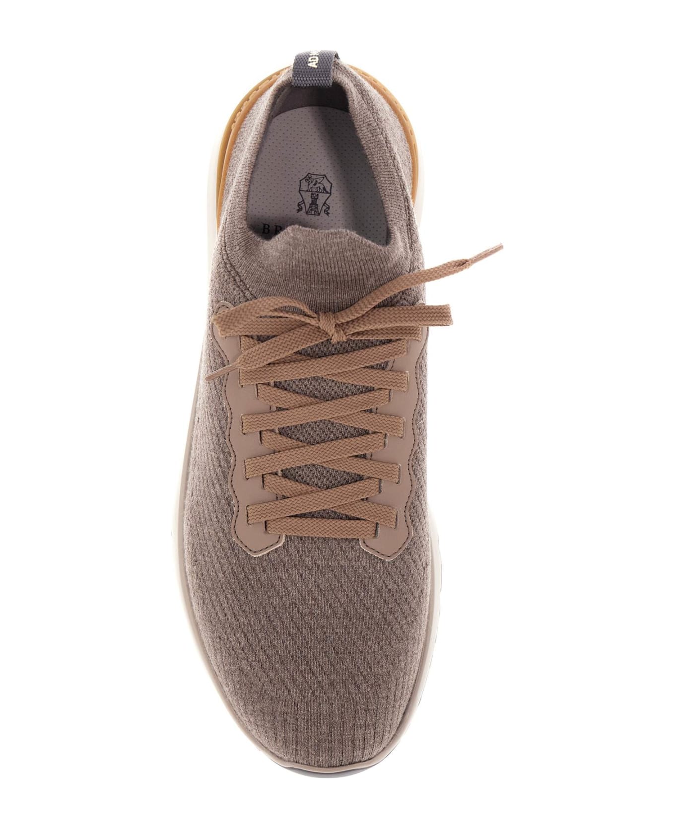 Brunello Cucinelli Knitted Wool Sneakers For Comfortable And - Dove Grey