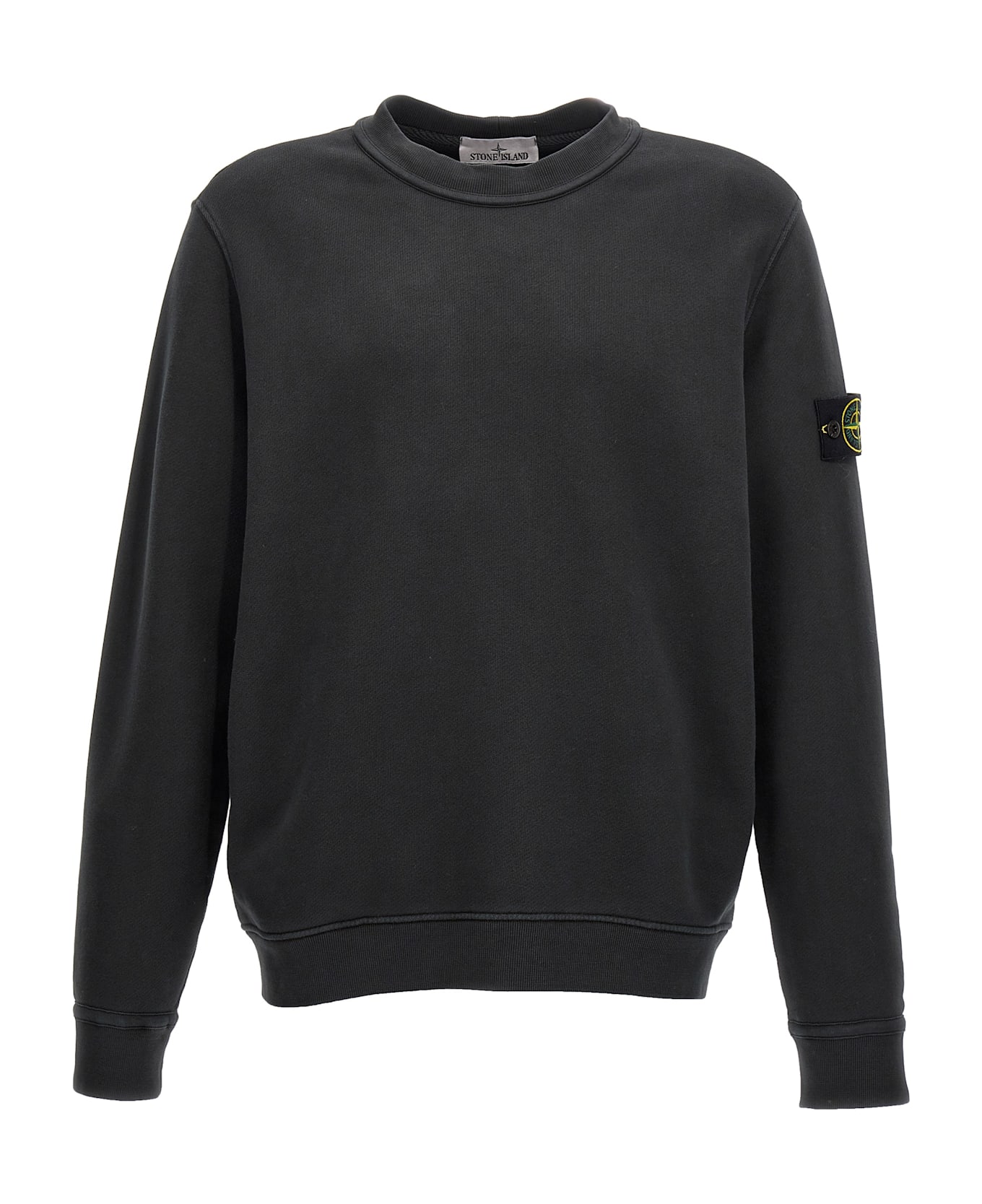 Stone Island Logo Badge Sweatshirt - Black