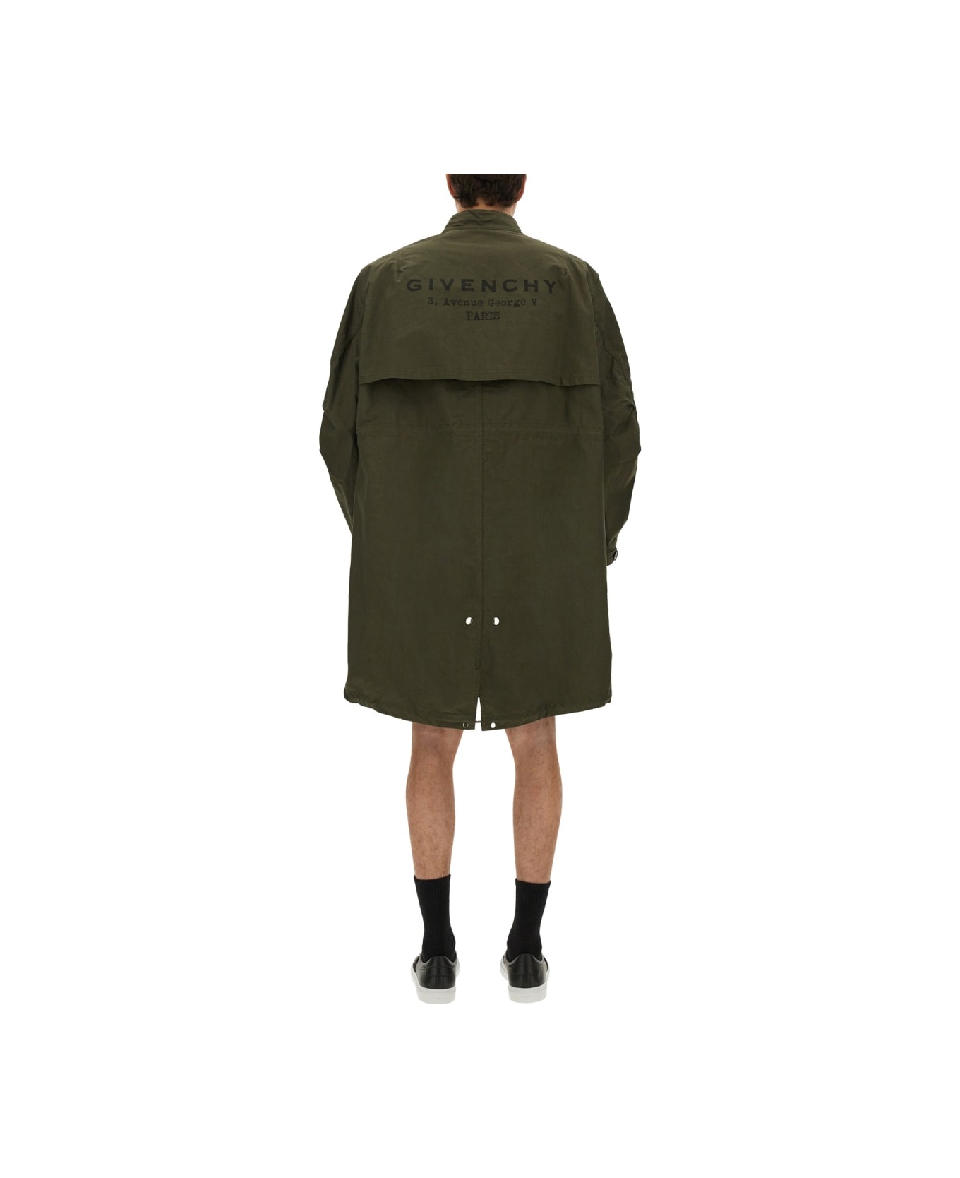 Givenchy Parka With Logo - GREEN
