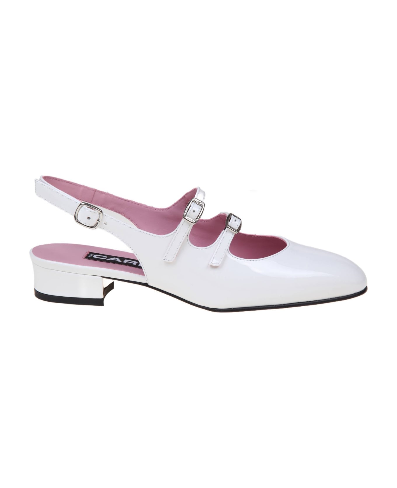 Carel Slingback In White Patent Leather - White