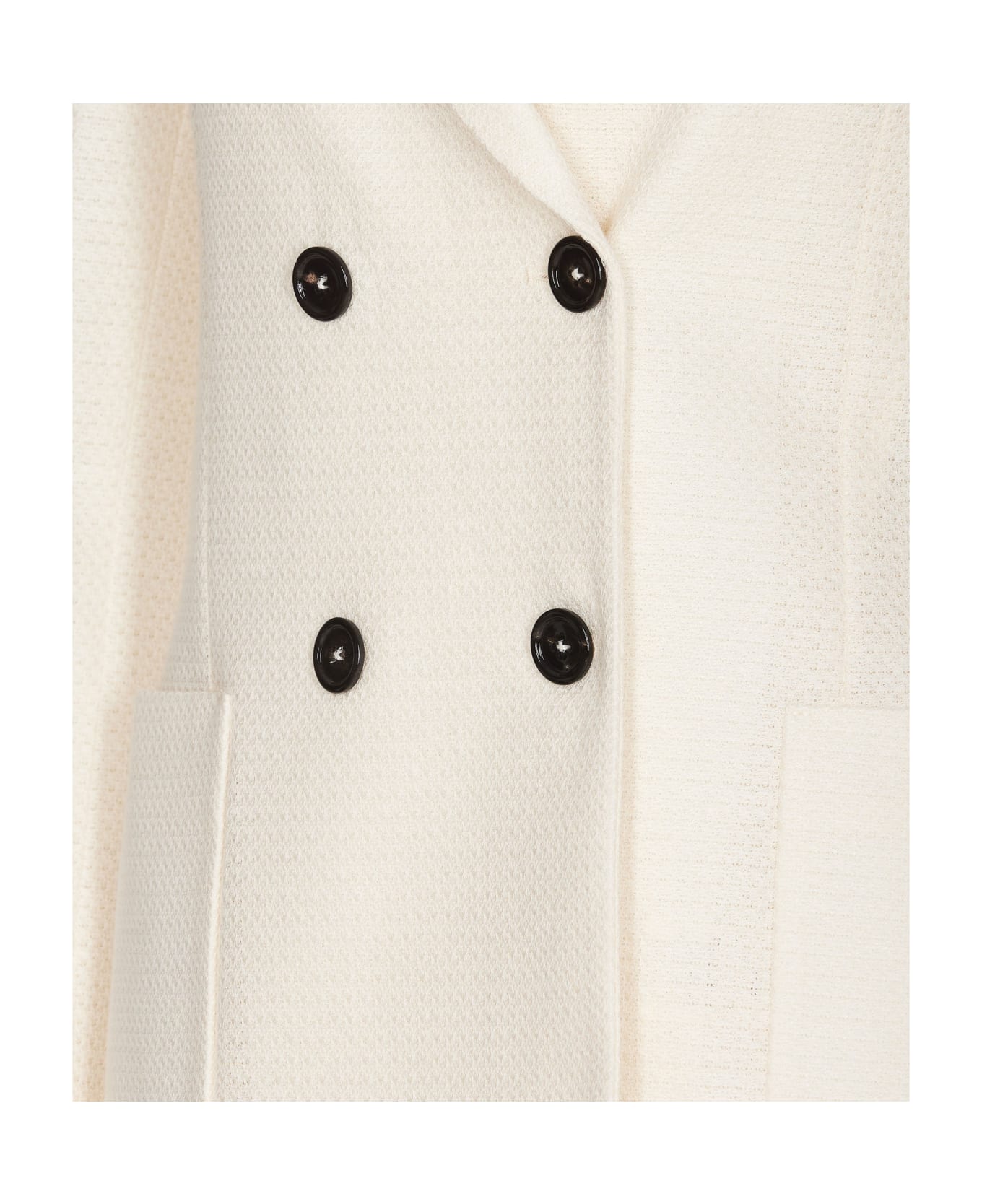 Circolo 1901 Double Breasted Button Jacket - White