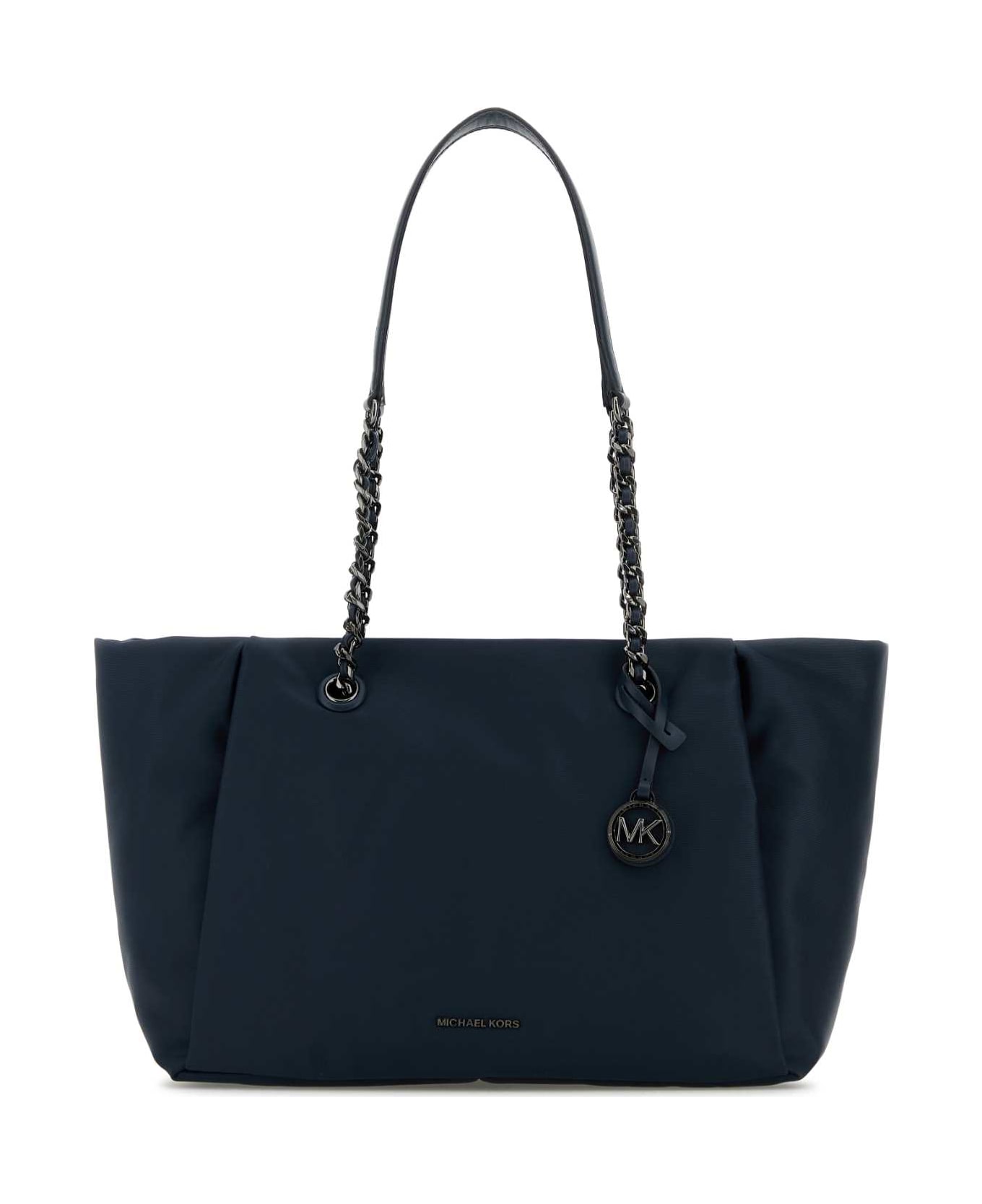 Michael Kors Navy Blue Nylon Small Georgia Shopping Bag - NAVY