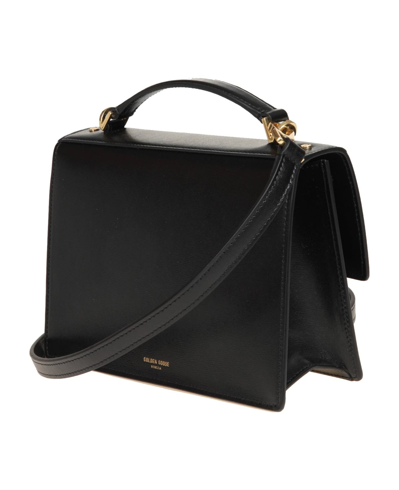 Golden Goose Venezia Handbag In Black Leather - Black