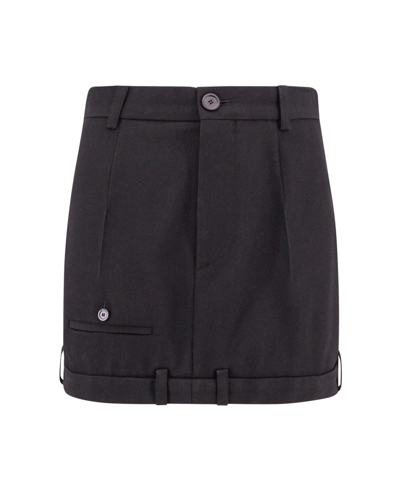 Balenciaga Wool Deconstructured Skirt - Black
