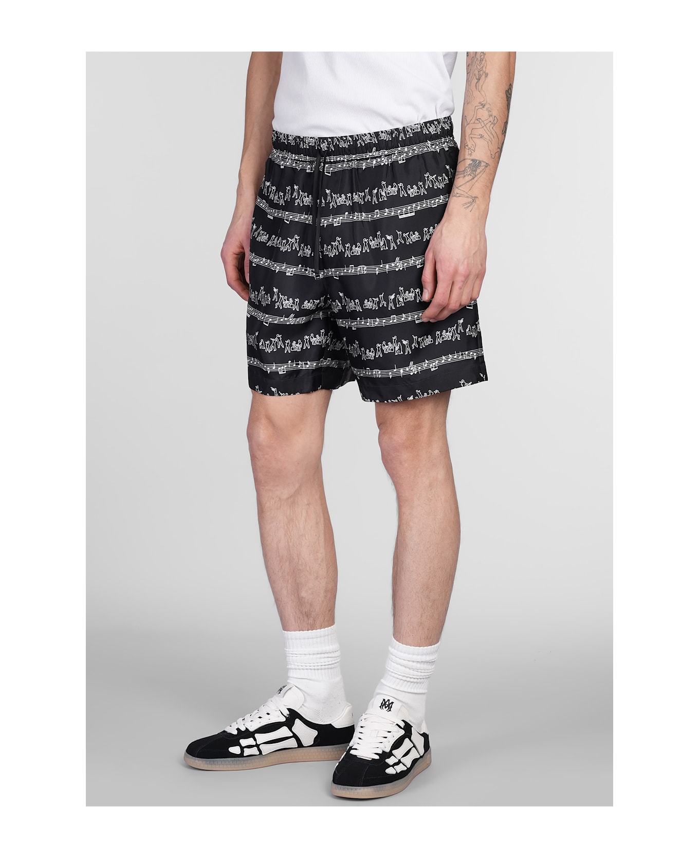 AMIRI Shorts In Black Silk - black