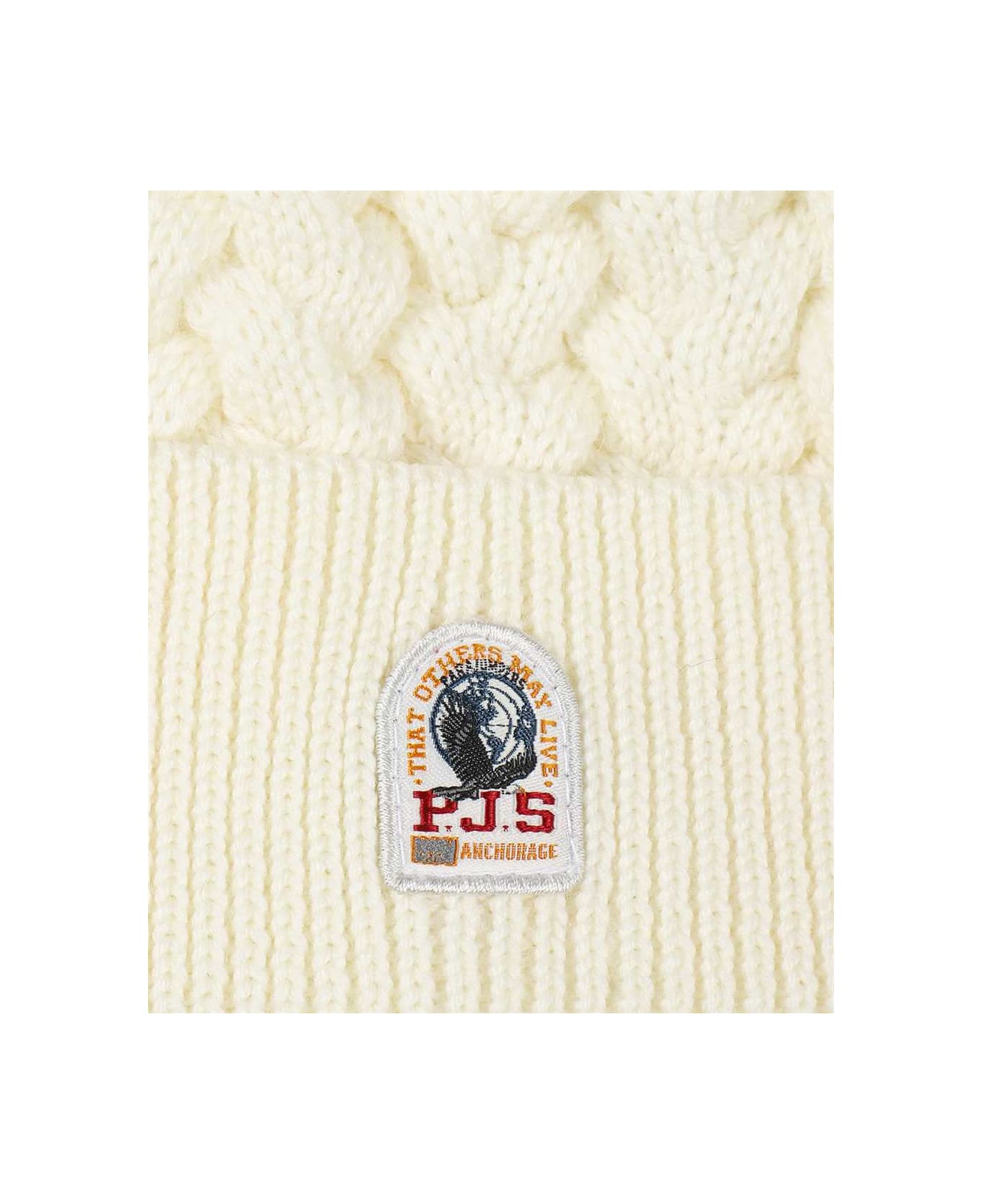 Parajumpers Knitted Beanie With Pom-pom - panna 帽子