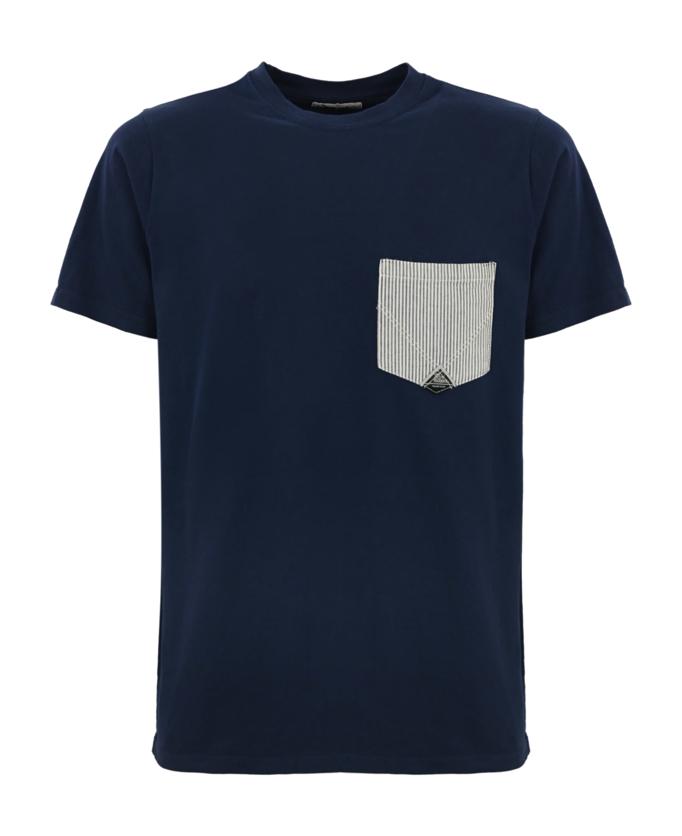 Roy Rogers Blue Cotton T-shirt With Pocket - Navy blue