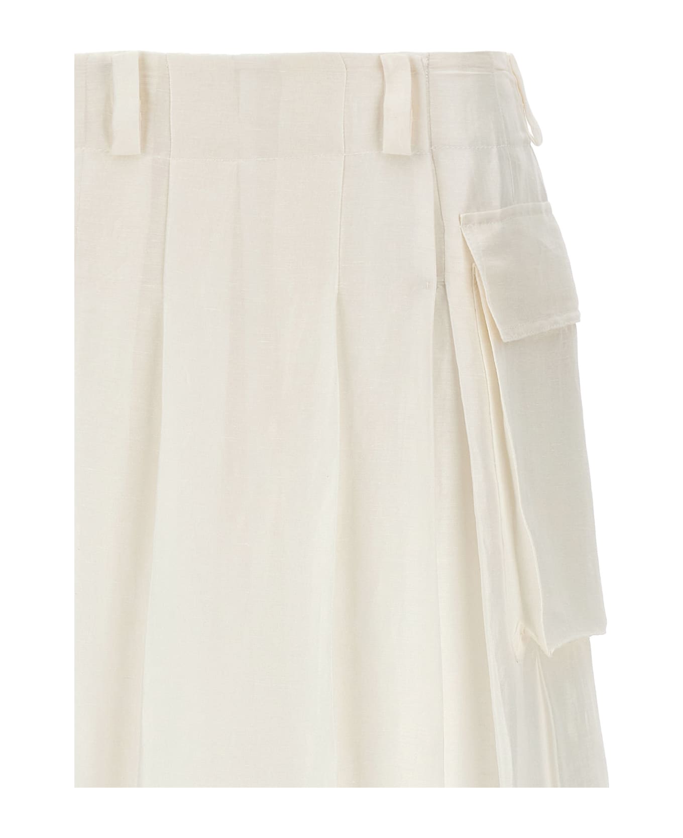 Alberta Ferretti Semi-sheer Maxi Skirt - White スカート