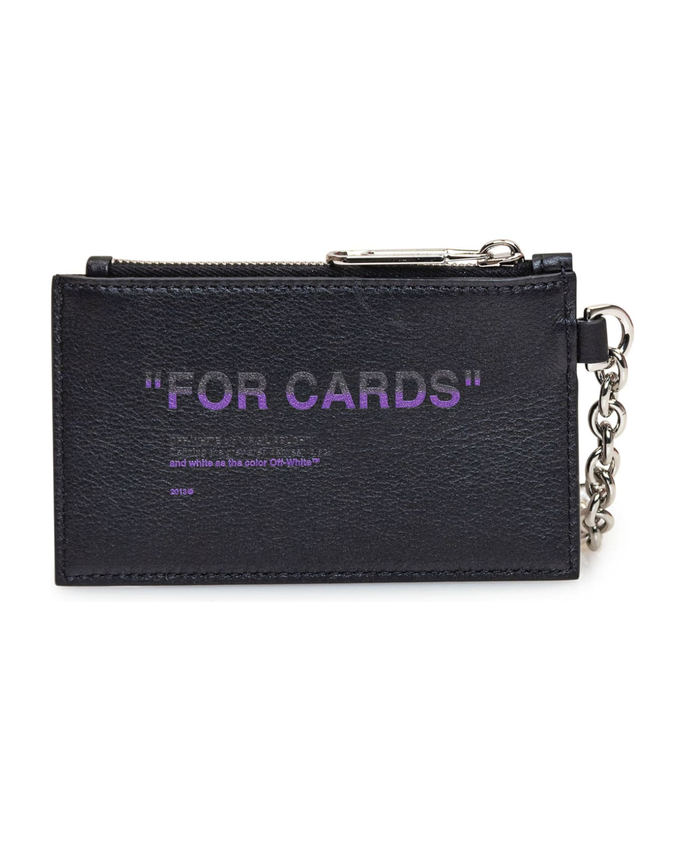 Off-White Card Holder With Chain - Black