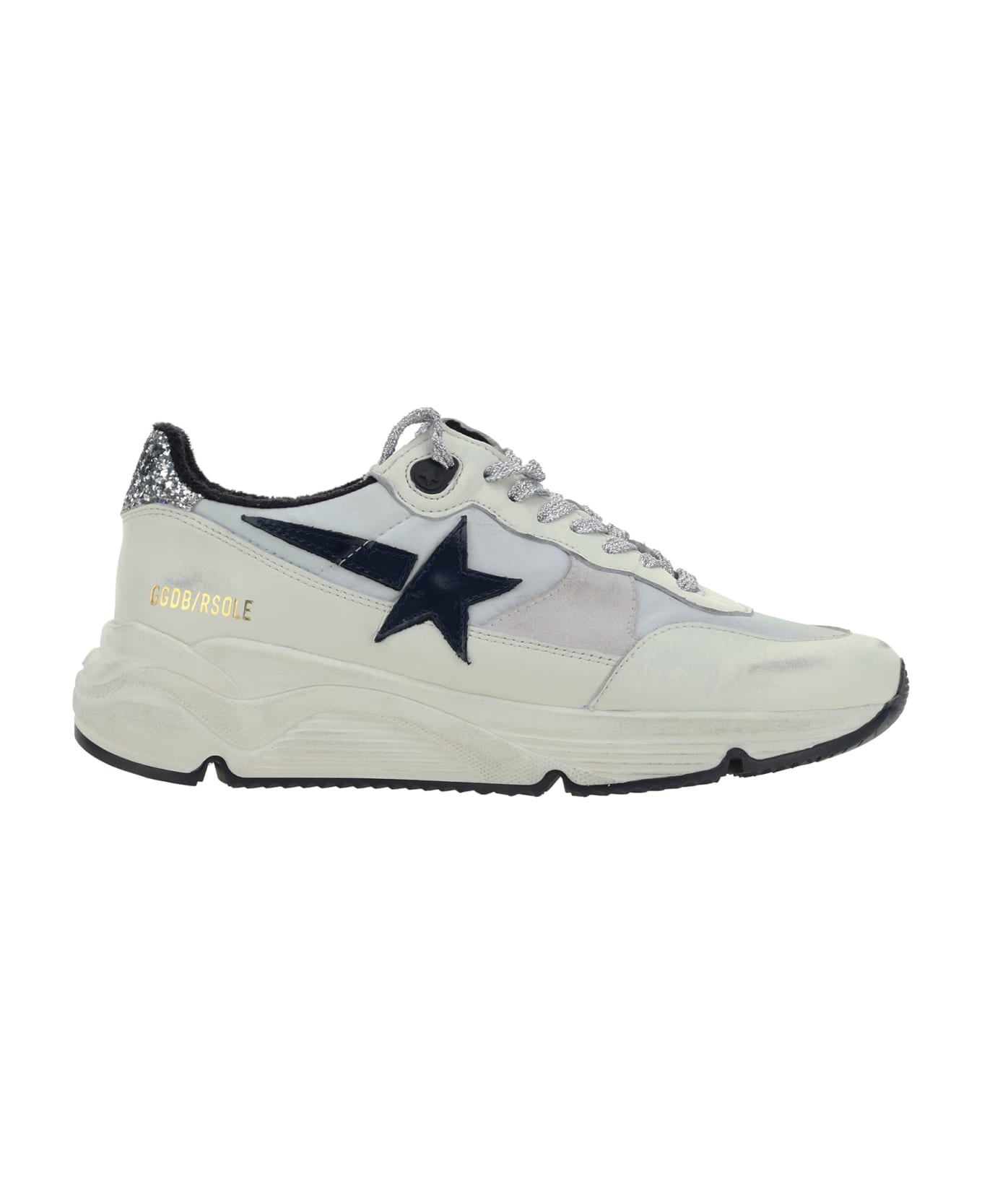 Golden Goose Running Sole Sneakers - Optic White/white/black/silver