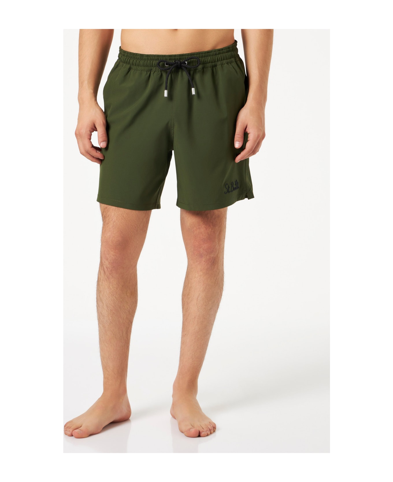 MC2 Saint Barth Man Military Green Comfort Swim Shorts - GREEN スイムトランクス
