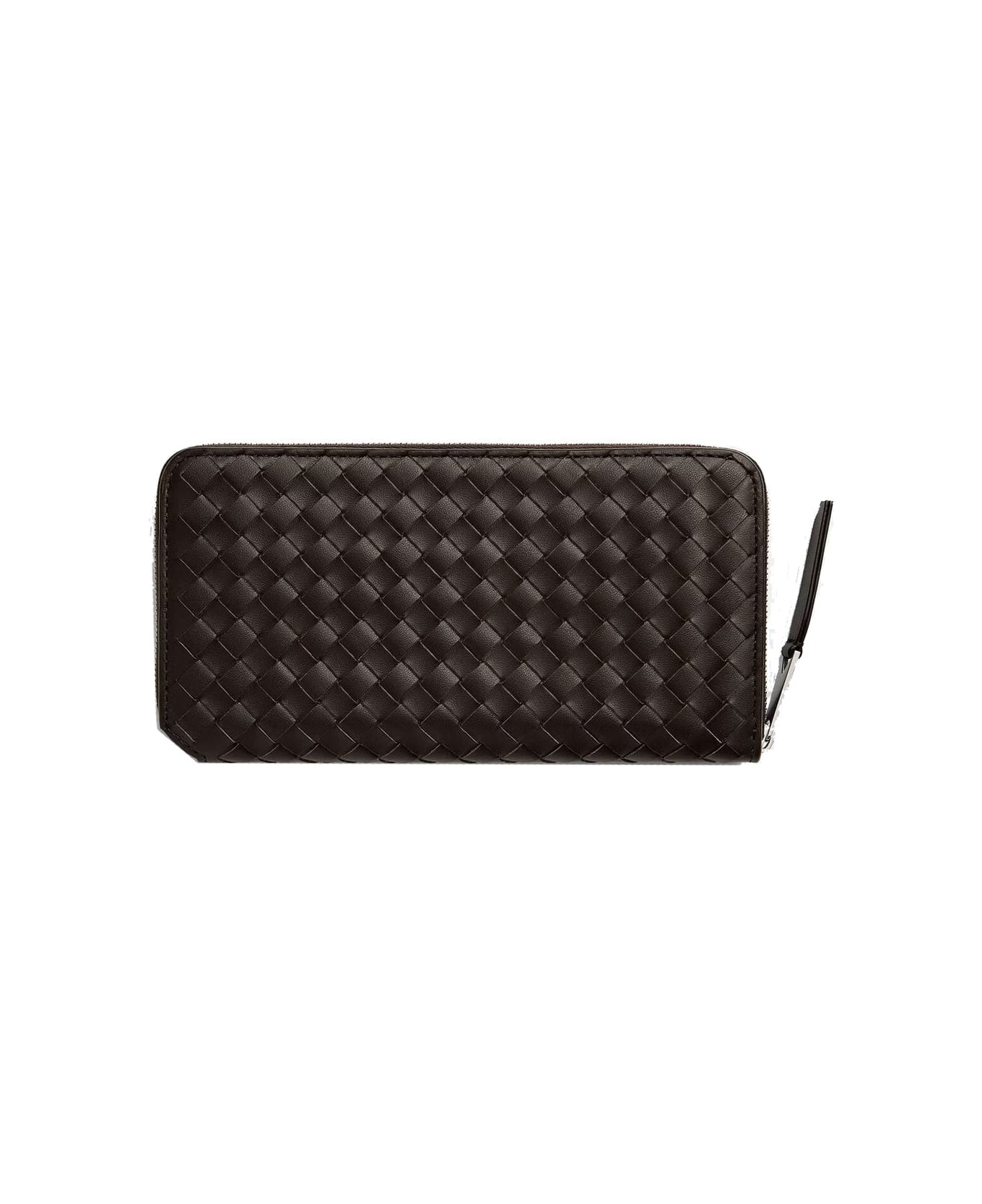 Bottega Veneta Intrecciato Zip Around Wallet - Brown