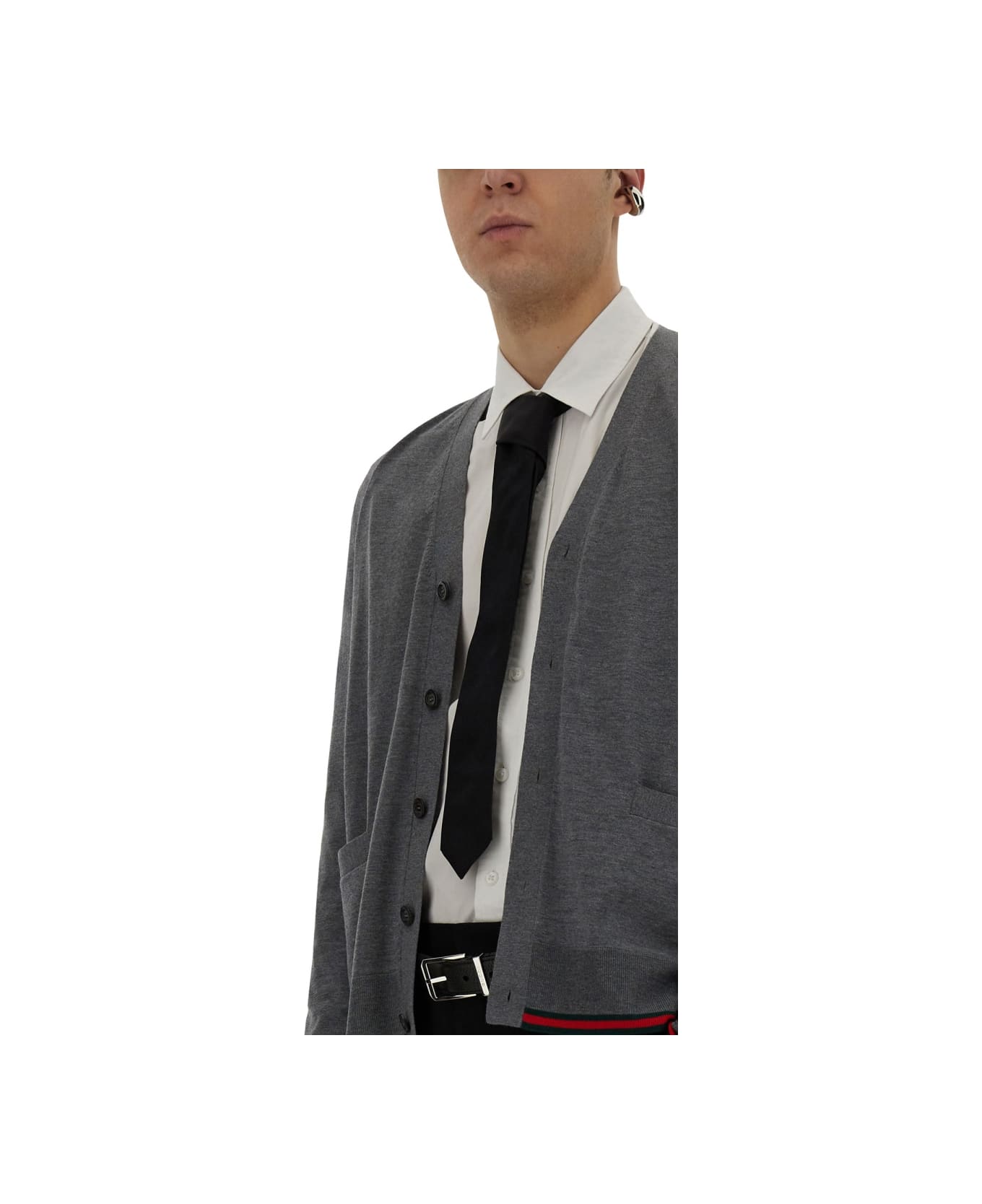 Gucci Web Pattern Cardigan - BLUE