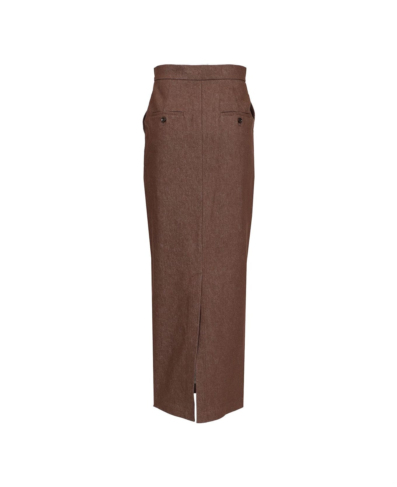 Max Mara Long Pencil Skirt - BROWN スカート