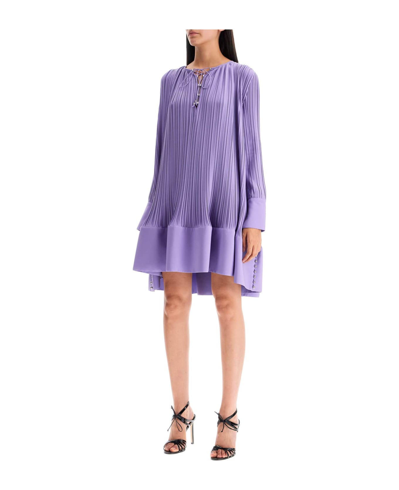 Lanvin 
plissè
 Navy Polyester Dress - LAVANDE (Purple)