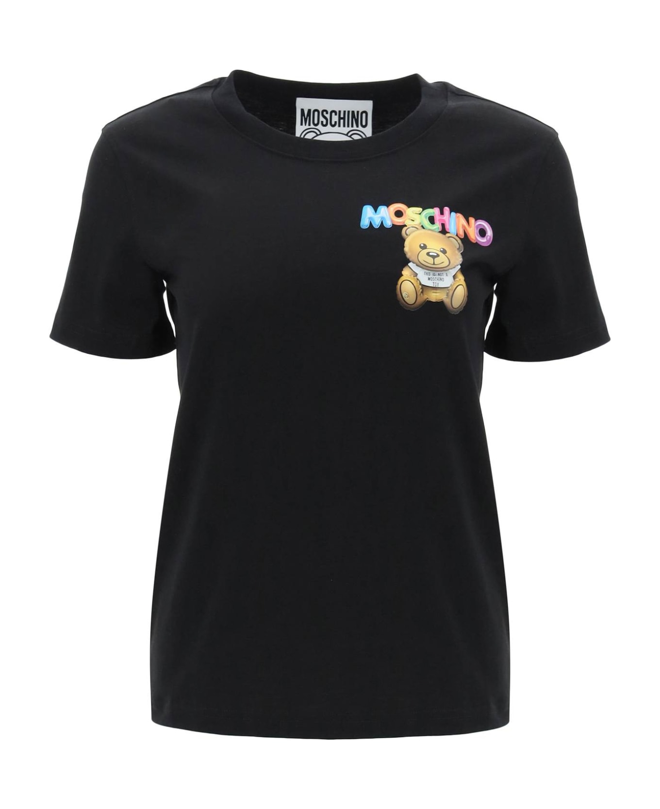 Moschino Teddy Bear Logo T-shirt - FANTASIA NERO (Black)