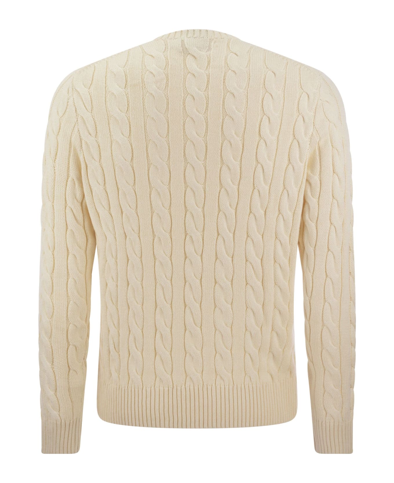 Polo Ralph Lauren Ivory Cotton Sweater - Cream ニットウェア
