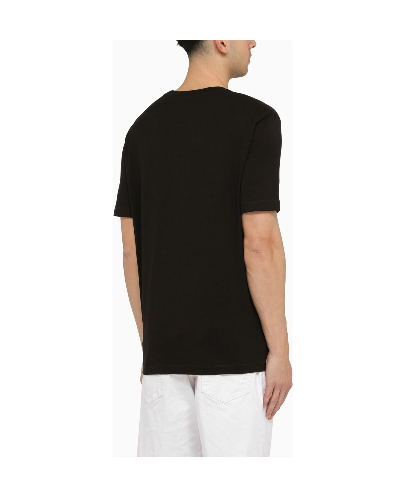 Dsquared2 Black Cotton T-shirt With Logo Print - Black