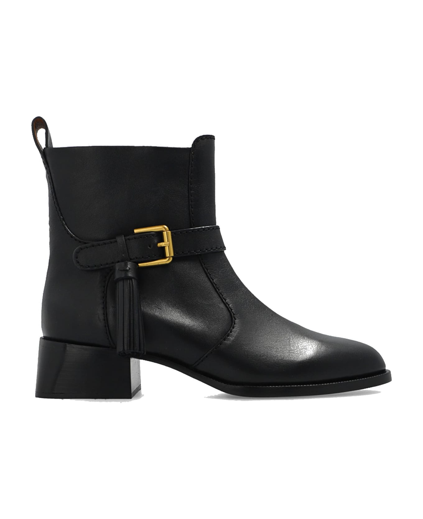 See by Chloé Lory Leather Ankle Boots - Black