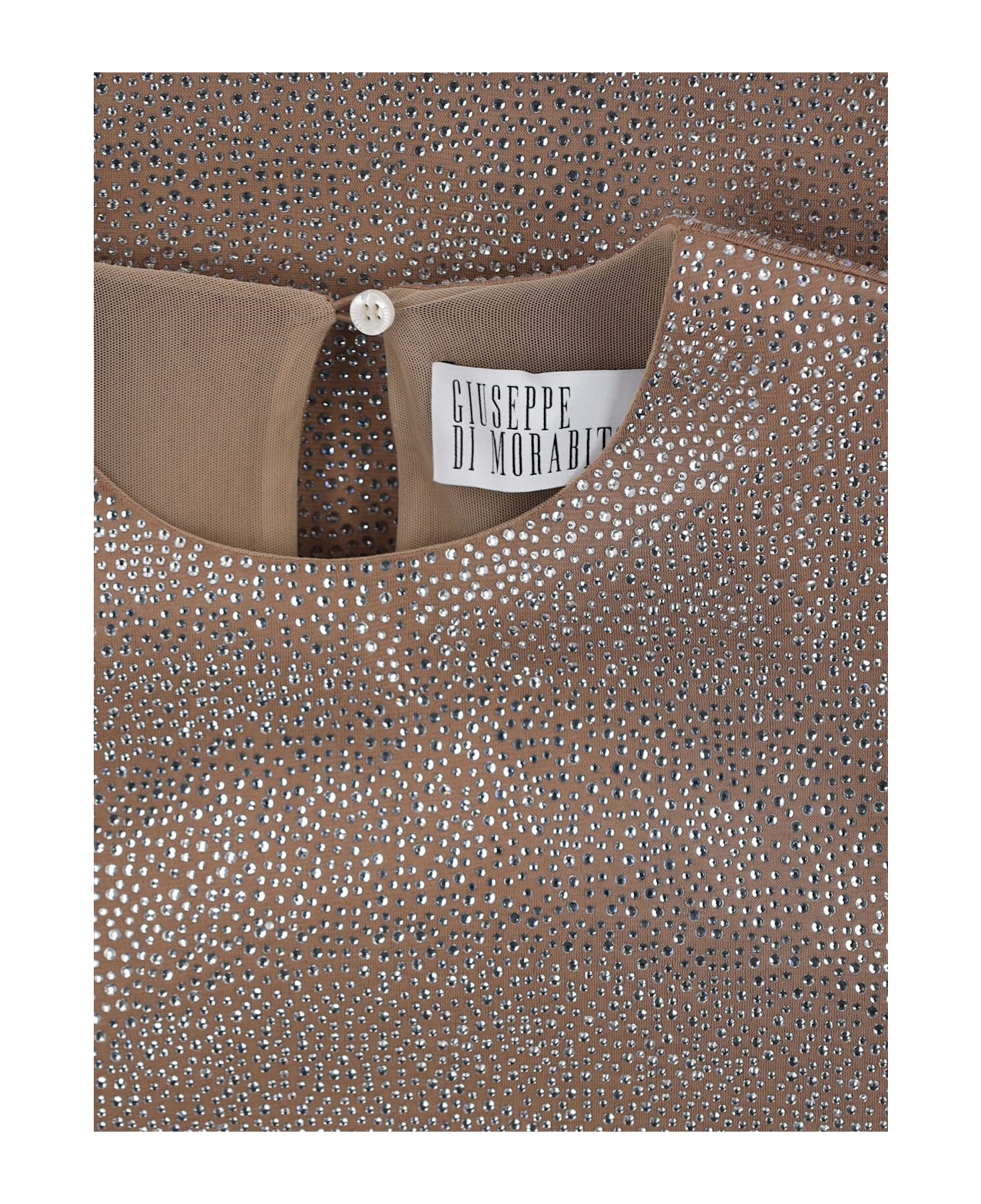 Giuseppe di Morabito Rhinestone Mini Dress - Brown