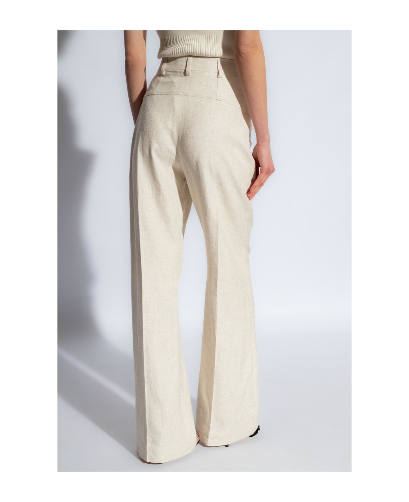 Jacquemus Sauge Viscose And Linen Trousers - Light beige ボトムス