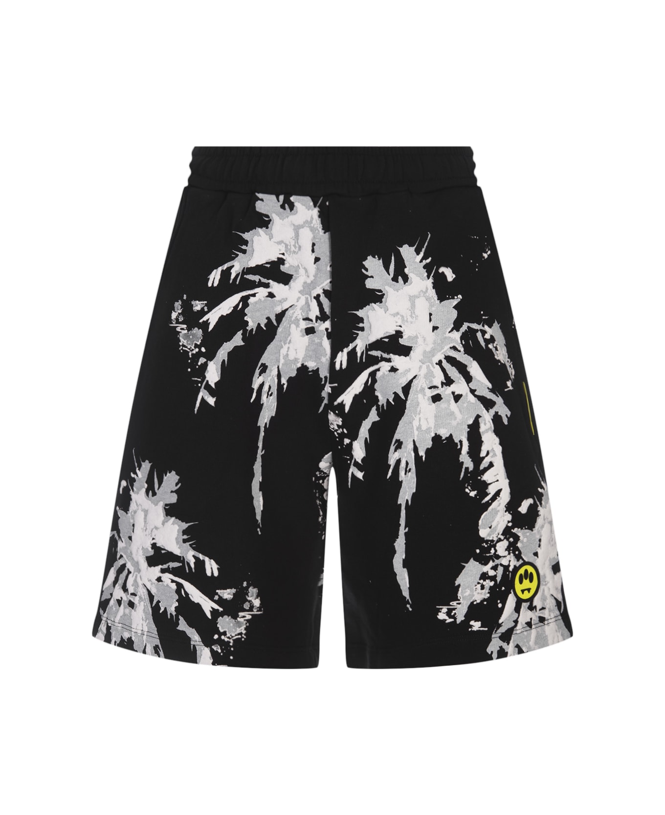 Barrow Black Shorts With Palms Graphic Print - Black name:468