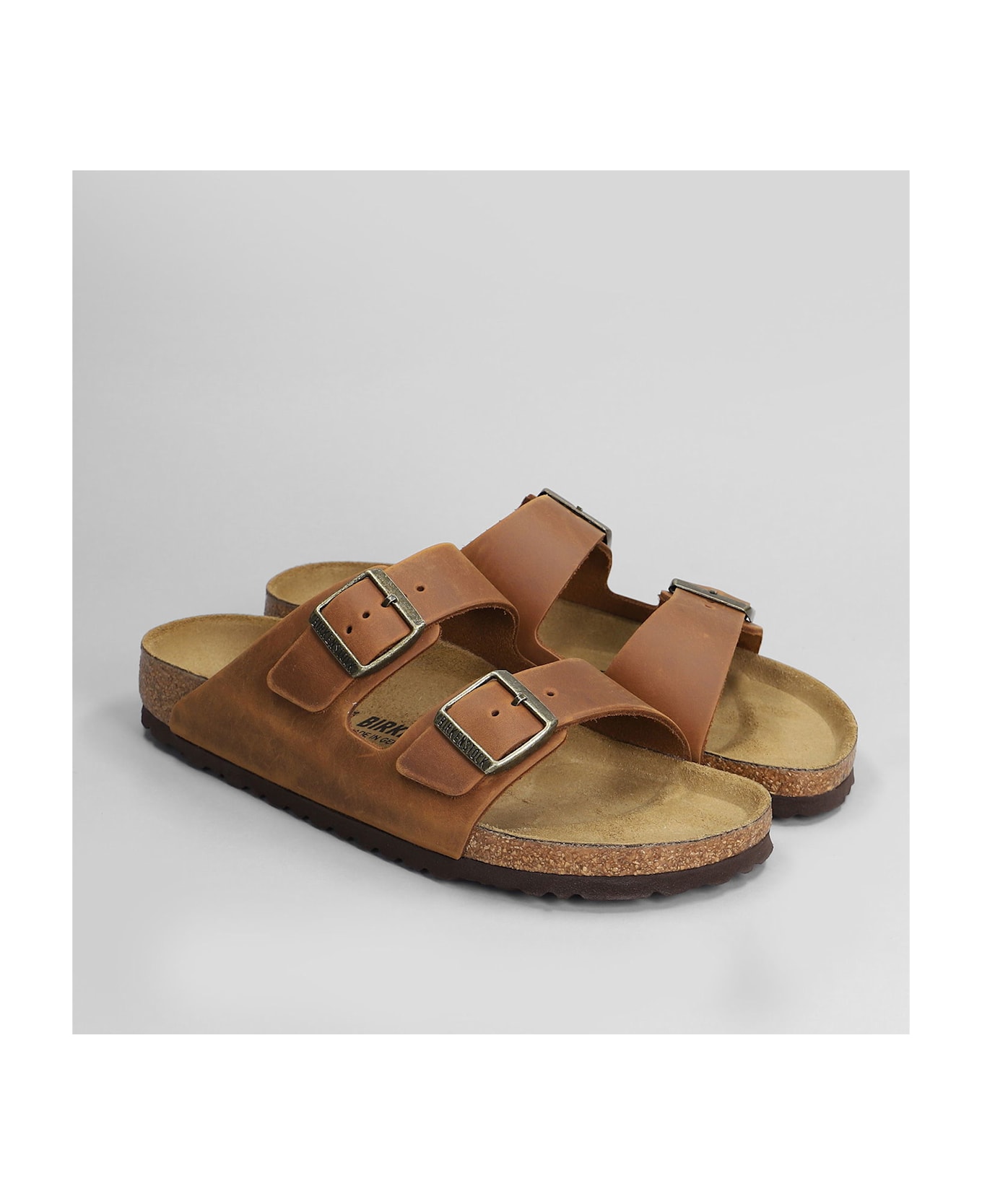 Birkenstock Arizona Flats In Leather Color Leather - Cognac